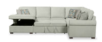 Scott Living Haven 4-Piece Left-Facing Chenille Fabric Sleeper Sectional with Storage Chaise - Seafoam Blue 
