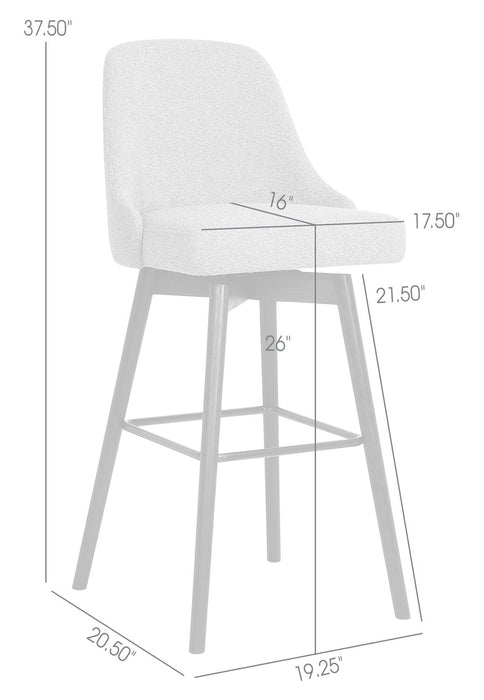Nash Swivel Counter Stool - Grey