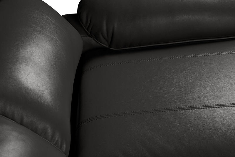 Chandler 60\" Leather-Look Fabric Power Reclining Loveseat - Grey 