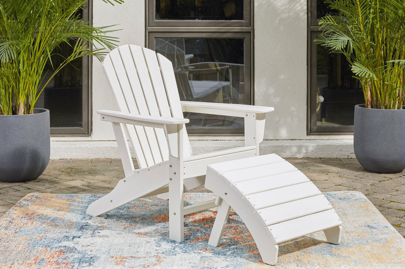 Bask Outdoor Patio Ottoman - High Density Plastic, UV & Weather Resistant - White 