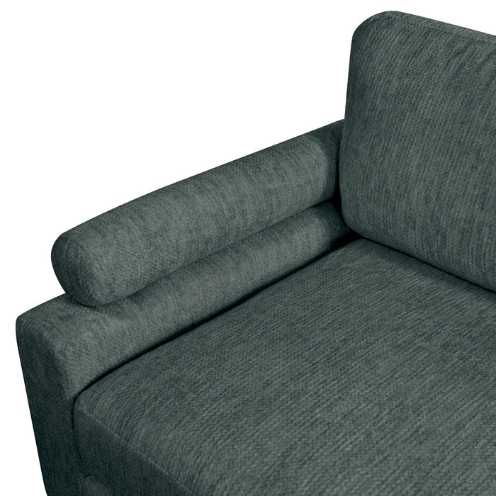 Lounge 5-Piece Chenille Modular Sectional with Ottoman – Grey 