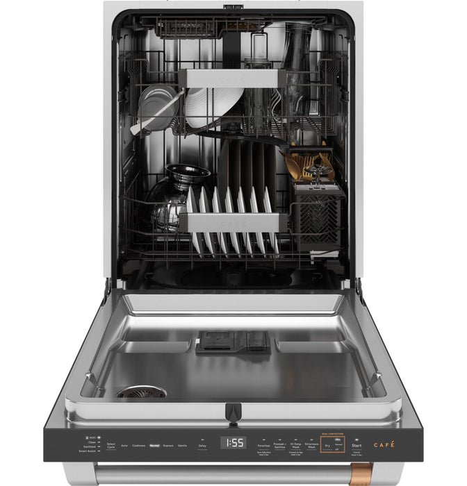 Café 24\" 39 dBA Smart Dishwasher with Ultra Wash Top Rack - Matte Black - CDT888P3VD1