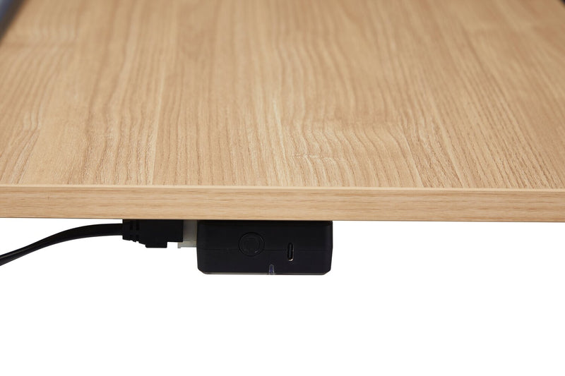 Aaron 26.77\" Height-Adjustable Office Desk with a Lift Top - Oak