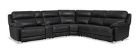 Sorrento 6-Piece Genuine Leather Sectional - Black 