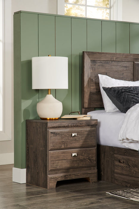 Yorkdale 6pc Bedroom Set with 6-Drawer Storage Bed, Dresser, Mirror & Nightstand, Grey - Queen Size 