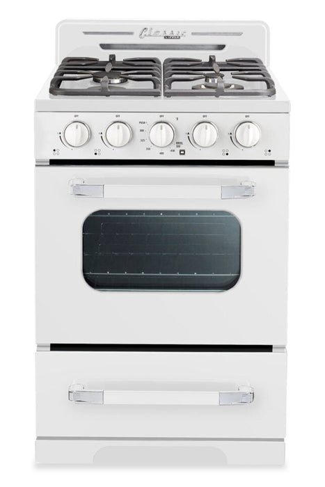 Unique Classic Retro 24\" 18.5 Cu. Ft. Offgrid Range [CB1.1]- White - UGP-24CR OF1 W