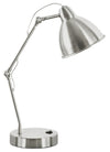 17\" Nickle Metal Desk/Task Lamp wiht USB Charging