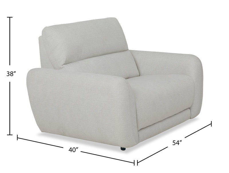 Cindy Crawford Home Kailyn 54\" Fabric Power Reclining Chair with Power Headrest - Indigo