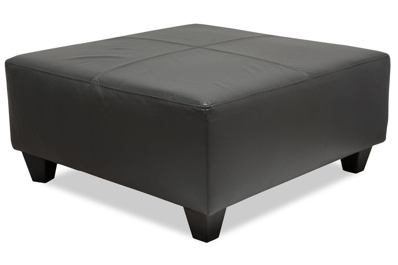 Made in Canada Addison 37\" Leather-Look Ottoman - Grey 