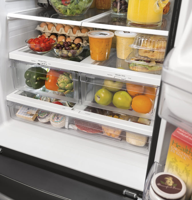 GE 33\" 24.7 Cu. Ft. French-Door Refrigerator – Fingerprint Stainless Steel - GNE25JYKFS