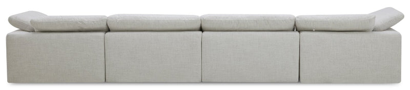 Sky Modular 4-Piece Fabric Sectional with Removable Feather Down Cushions - Nathan Wheat