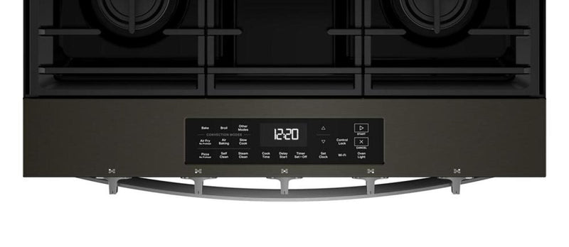 Whirlpool 30\" 5 Cu. Ft. Gas Range with Air Cooking - Black-on-Stainless - WSGS5030SV