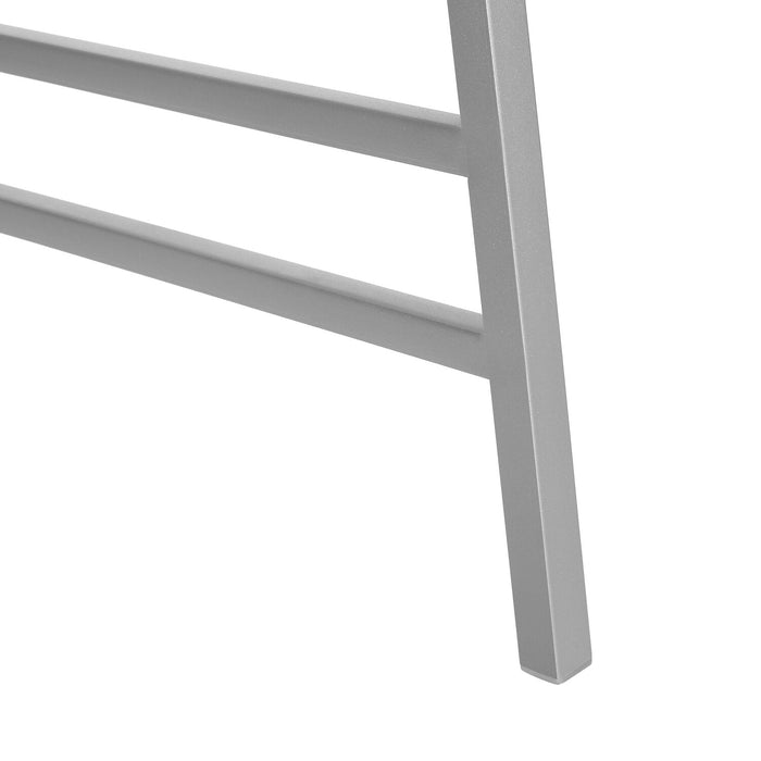 Atlas 40\" Modern Coffee Table - White Top with Grey Metal Legs