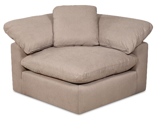 Eclipse 5-Piece Linen-Look Fabric Modular Sectional with Ottoman - Slate