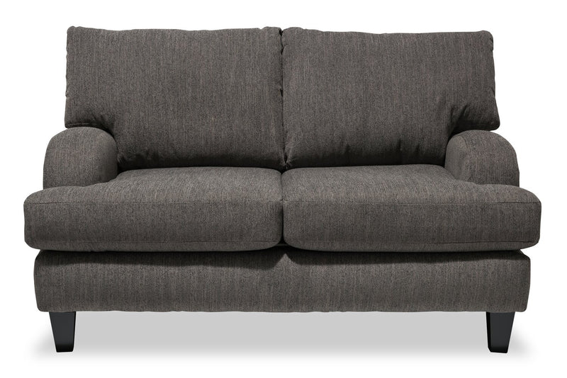 Nofia Chenille Loveseat - Charcoal 