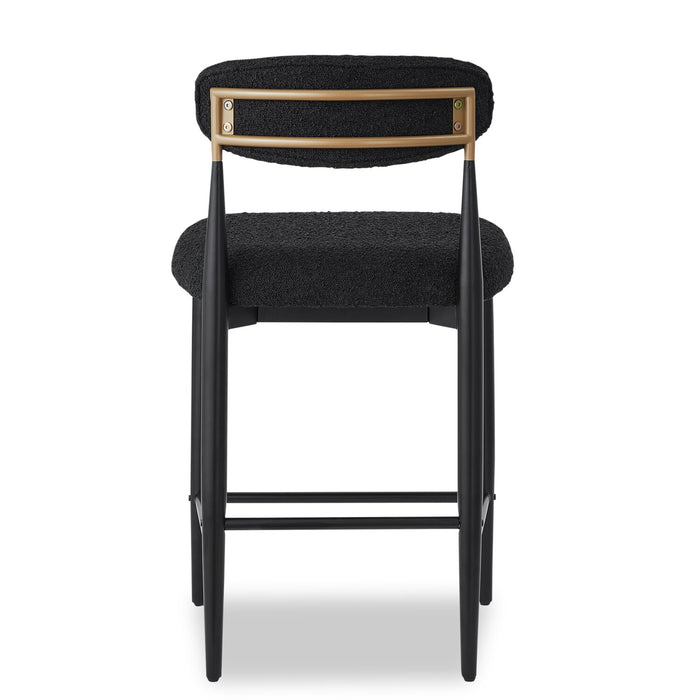 Capri Boucle Fabric Counter Dining Stool - Black