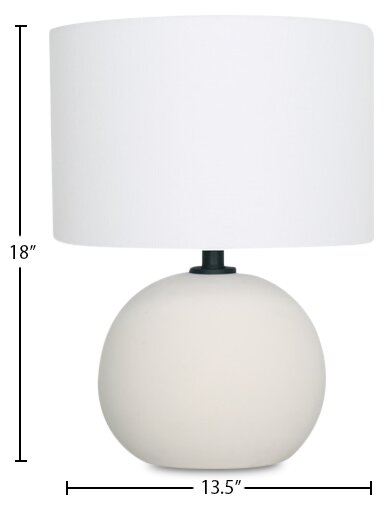 Kort & Co. Elara 18\" White Pewter Ceramic Table Lamp