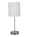 Chloe 21\" Brushed Steel Metal 2-Piece Set, with Two Table Lamps 