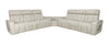 Zen 3-Piece Apricot Faux Leather Power Reclining Massage Sectional with Two Drop-Down Consoles