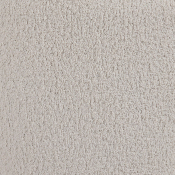 Primo Moon 78\" Wooly Almond White Fabric Curved Loveseat with Accent Pillows 