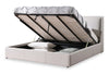 Nico Leather-Look Storage Queen Bed – Taupe