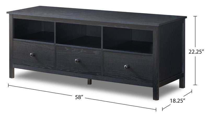 Renner 58\" Modern TV Stand with Storage for TVs up to 58\"- Matte Black