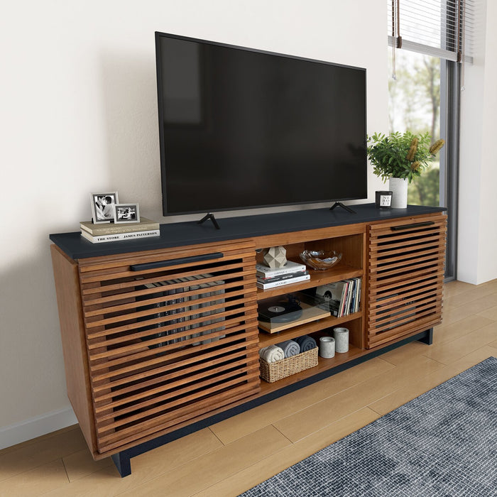 Sterling 95.83\" Traditional TV Stand with Storage for TVs up to 78\" – Dark Brown