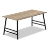 Atlas 40\" Modern Coffee Table - Taupe Top with Black Metal Legs