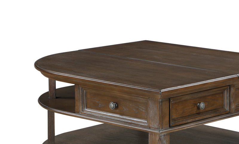 Weston 38” Traditional Lift Top Coffee Table with Storage and Casters - Brown Elm