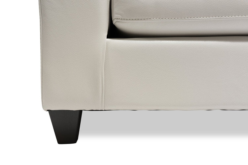 Made in Canada Addison 2-Piece Left-Facing Leather-Look Fabric Sectional with Removable Seat Cushions - Beige 