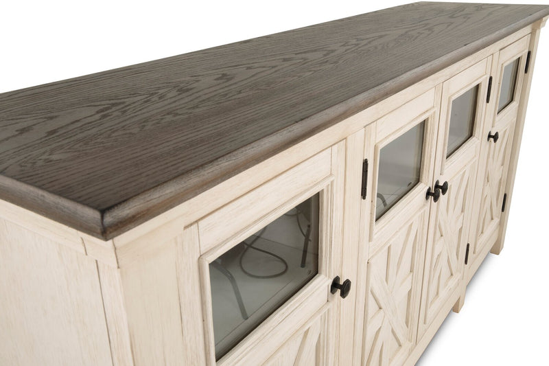 Bolanburg 75\" Rustic TV Stand with Storage and Cable Management for TVs up to 85\"- Antique White 