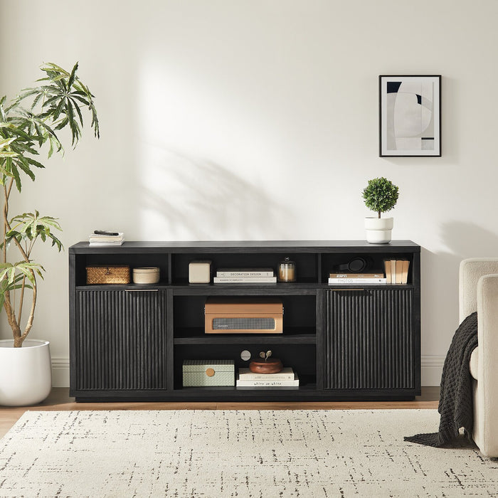 Brenner 64\" TV Stand with Storage and Cable Management for TVs up to 60\" - Charcoal