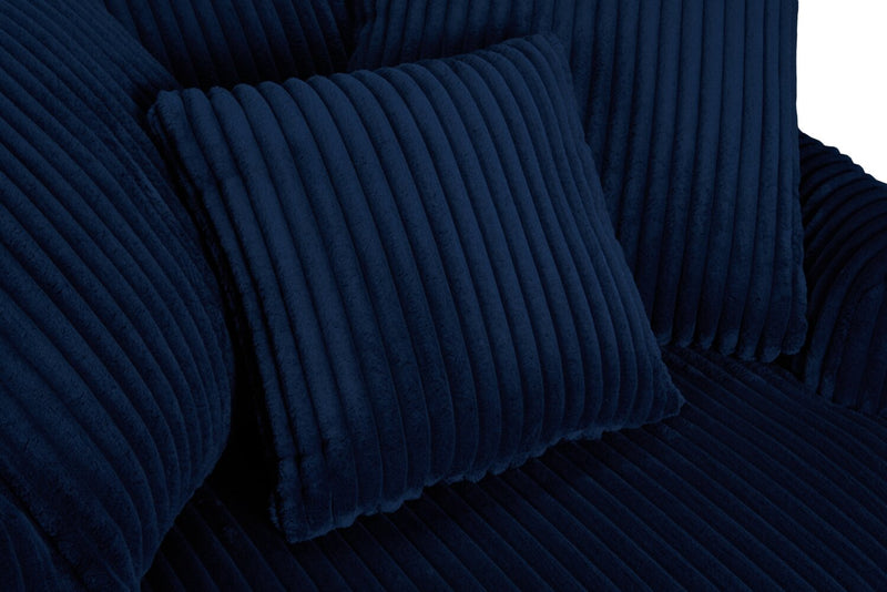 Made in Canada Grande 48\" Chenille Fabric Cuddler Accent Chair - Groove Midnight Blue 