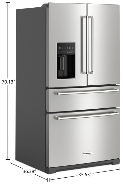 KitchenAid 26 Cu. Ft. 4-Door Refrigerator with FreshChill™ Drawer - KRMF536RPS