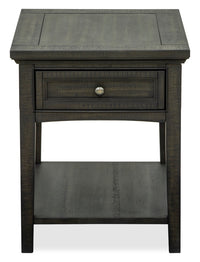 Hanson 20” Traditional Pine End Table with Storage - Graphite 