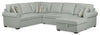 Scott Living Haven 3-Piece Right-Facing Chenille Fabric Sleeper Sectional with Storage Chaise - Seafoam Blue 
