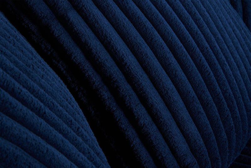 Made in Canada Grande 48\" Chenille Fabric Cuddler Accent Chair - Groove Midnight Blue 