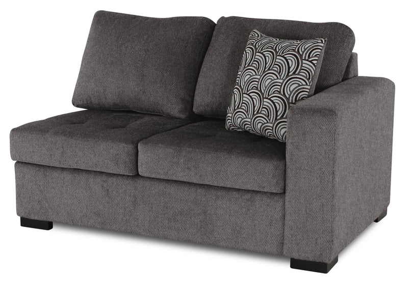Legend 2-Piece Left-Facing Chenille Cuddler Sectional - Pewter