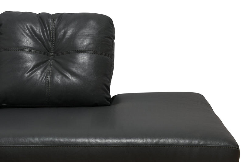 Made in Canada Addison 2-Piece Right-Facing Leather-Look Fabric Sectional with Removable Seat Cushions - Grey 