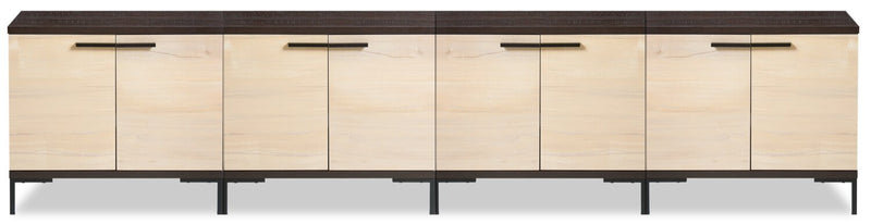 Sonora 4-piece TV Stand with Storage - Dark Oak