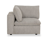 Fusion Modular 6-Piece Silver Grey Chenille Fabric Sectional with Removable Feather Down Back Cushions 