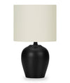 17\" Black Ceramic Drum Shade Table Lamp