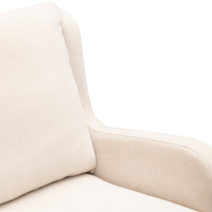 Ellie 29\" Beige Linen-Look Fabric Swivel Glider Accent Chair with Wingback and Recessed Arms 