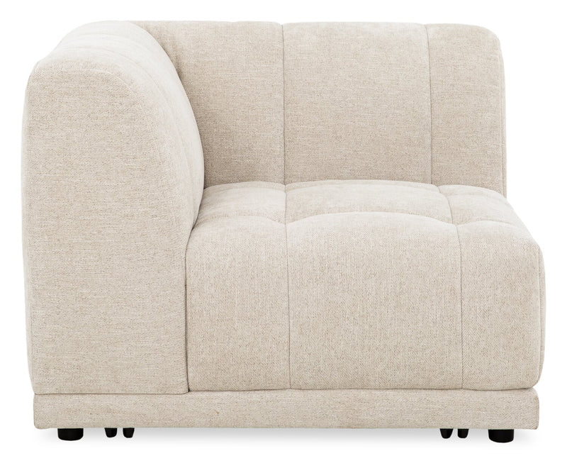 Oaklyn Modular 38.5\" Fabric Corner Chair with Tufted Seat Cushion – Beige