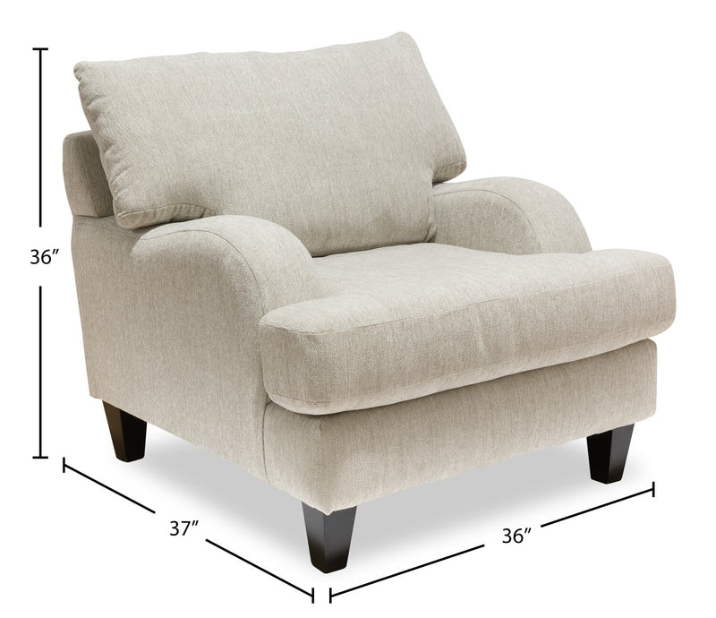 Nofia Chenille Chair - Linen 