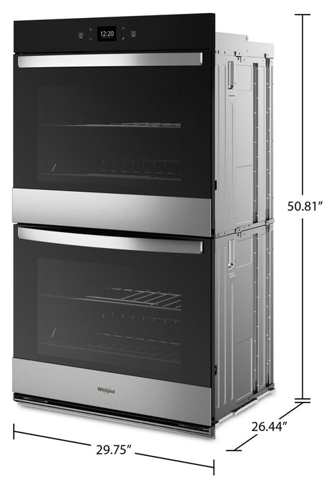 Whirlpool 30\" 10 Cu. Ft. Electric Double Wall Oven with Air Fry - Fingerprint Resistant Stainless St… 