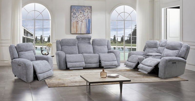 Atlantis 38\" Dove Grey Fabric Power Reclining Chair with USB Port 