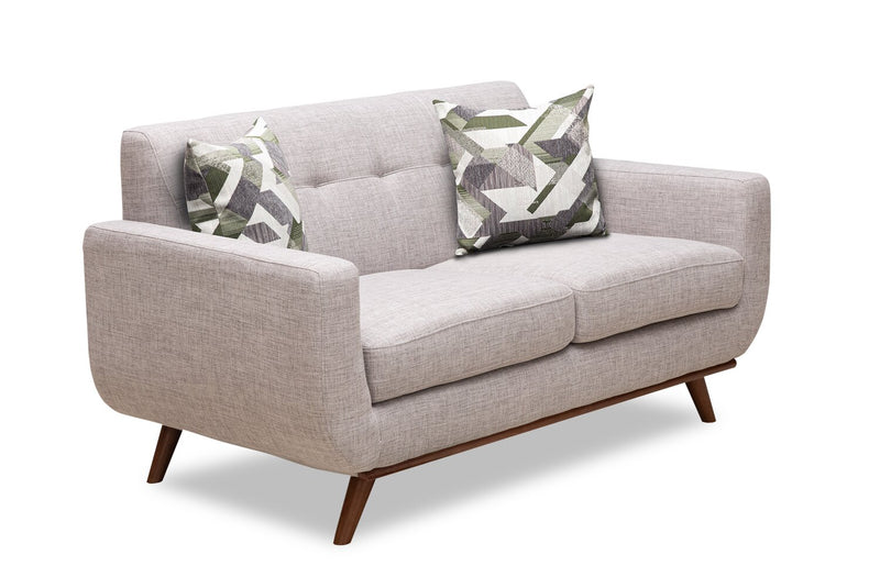 Freeman Linen-Look Fabric Loveseat - Dove