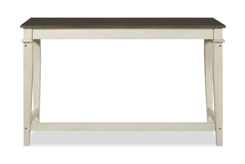 Nyles 60\" Contemporary Console Table with 3 Counter-Height Stools and USB Ports- Buttermilk