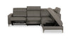 Valentino 3-Piece Right-Facing Grey Genuine Leather Power Reclining Sectional with Adjustable Headrests 